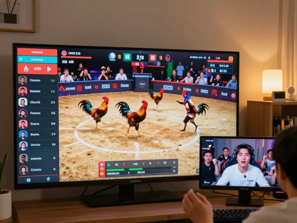 Watch exciting dagatructiepp live cockfighting action with friends in HD detail.
