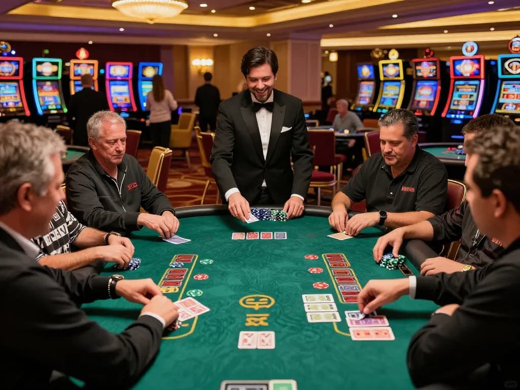 Join the HITCLUB at an exciting blackjack table, players engaged in strategy and bets