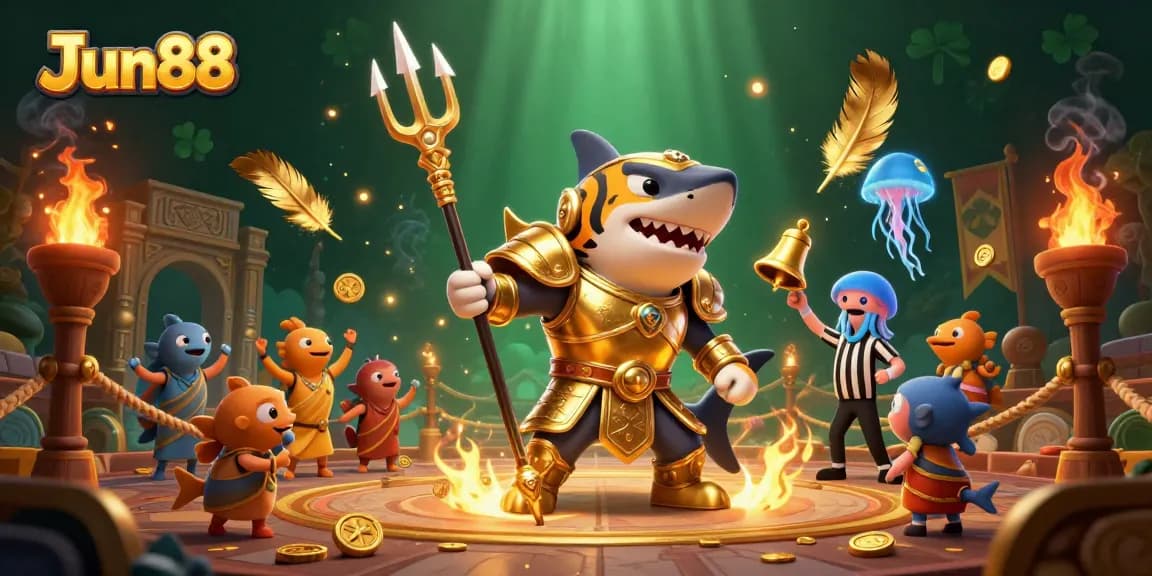 Experience thrilling action at JJun88 with an underwater casino battle featuring iconic characters.