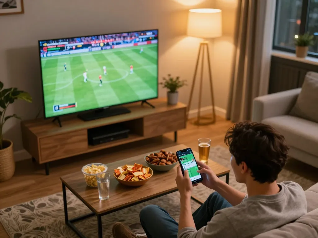 Engaging sports betting moment on bong88i app with excitement during a live football match.