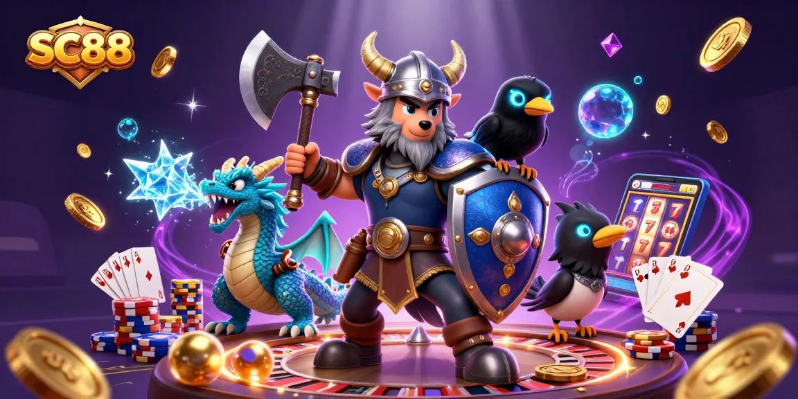 Experience thrilling gameplay at SC88 with vibrant casino characters and dynamic gaming action!