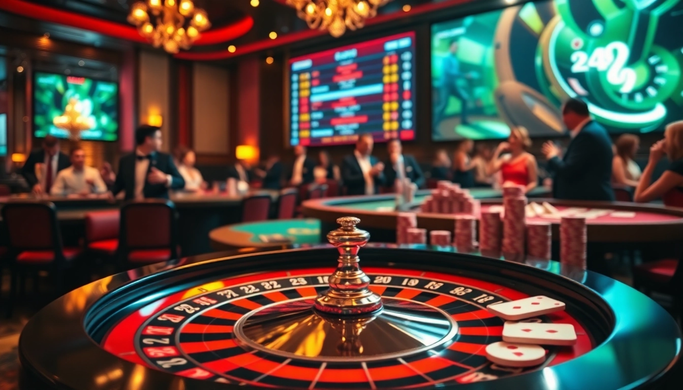 Experience trực tiếp bóng đá excitement alongside classic casino games in this vibrant gambling scene.
