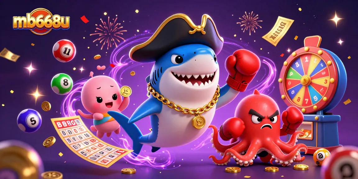 Engage with mb668u in an exciting 3D casino adventure filled with dynamic lottery balls and fun characters.