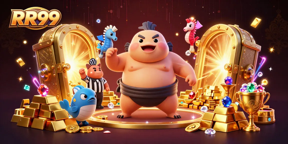 RR99 brings excitement with a lively underwater casino scene featuring a dynamic blowfish, catfish referee, and gemstone treasures.