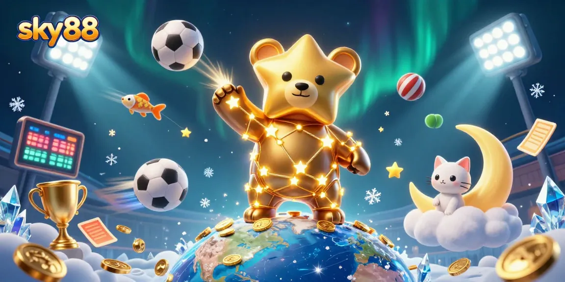 Join the thrilling action at sky88 with this vibrant illustration of online betting excitement.