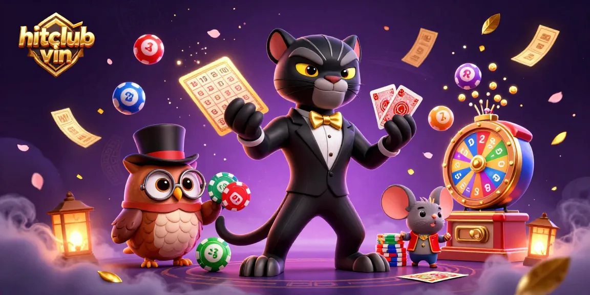 Experience vibrant winnings with hitclub vin as colorful lottery balls bounce around in this dynamic casino scene.