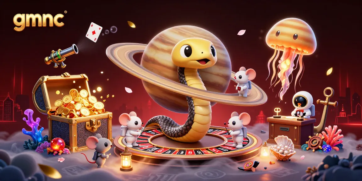 Bet on gmnc as the Saturn snake revolves around its rings, bringing vibrant casino energy.