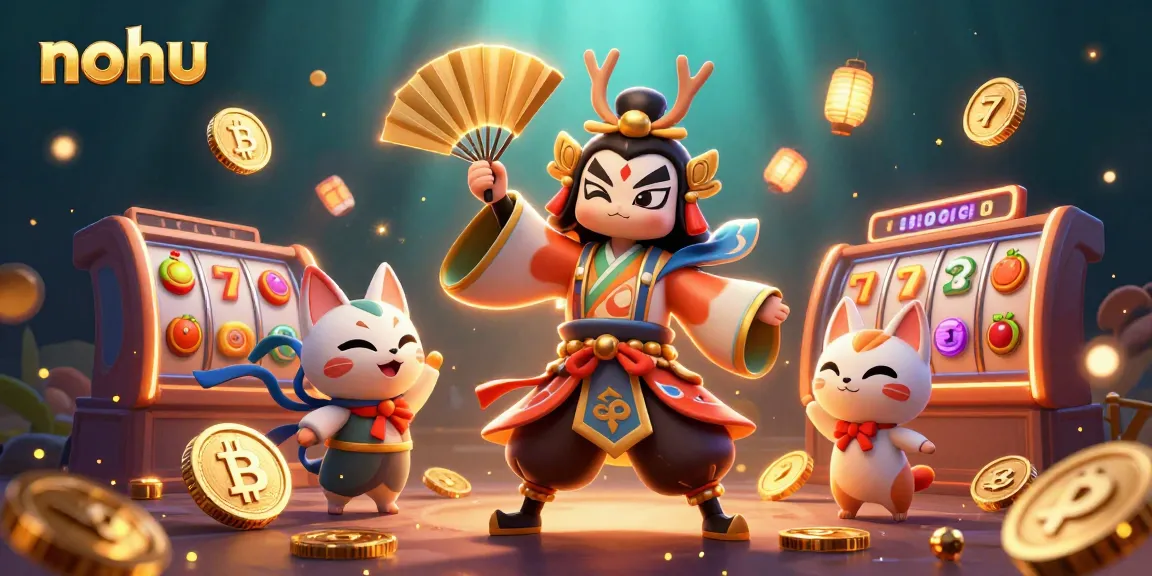 Engage with nohu's vibrant and secure gaming environment alongside a kabuki warrior and kitsune.