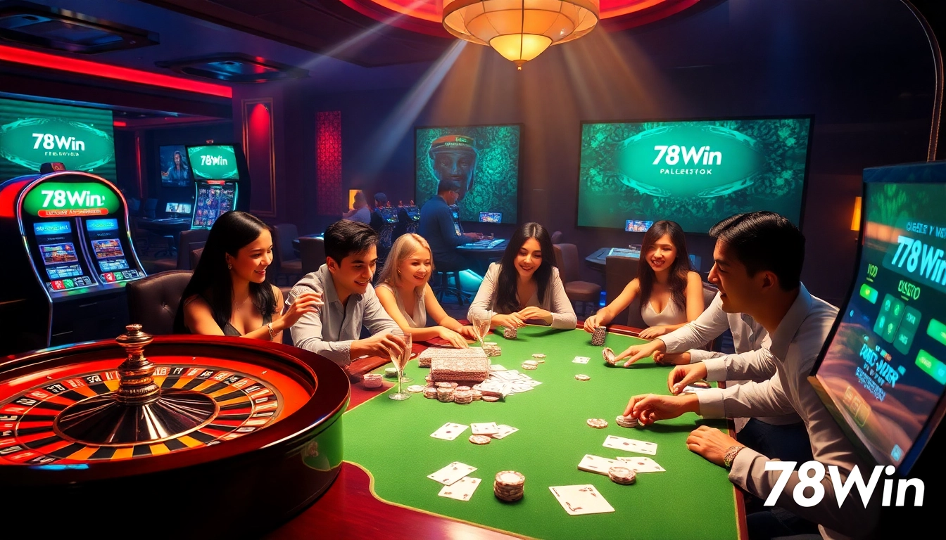 Experience the thrill of winning at 78Win with vibrant poker, blackjack, and roulette games.