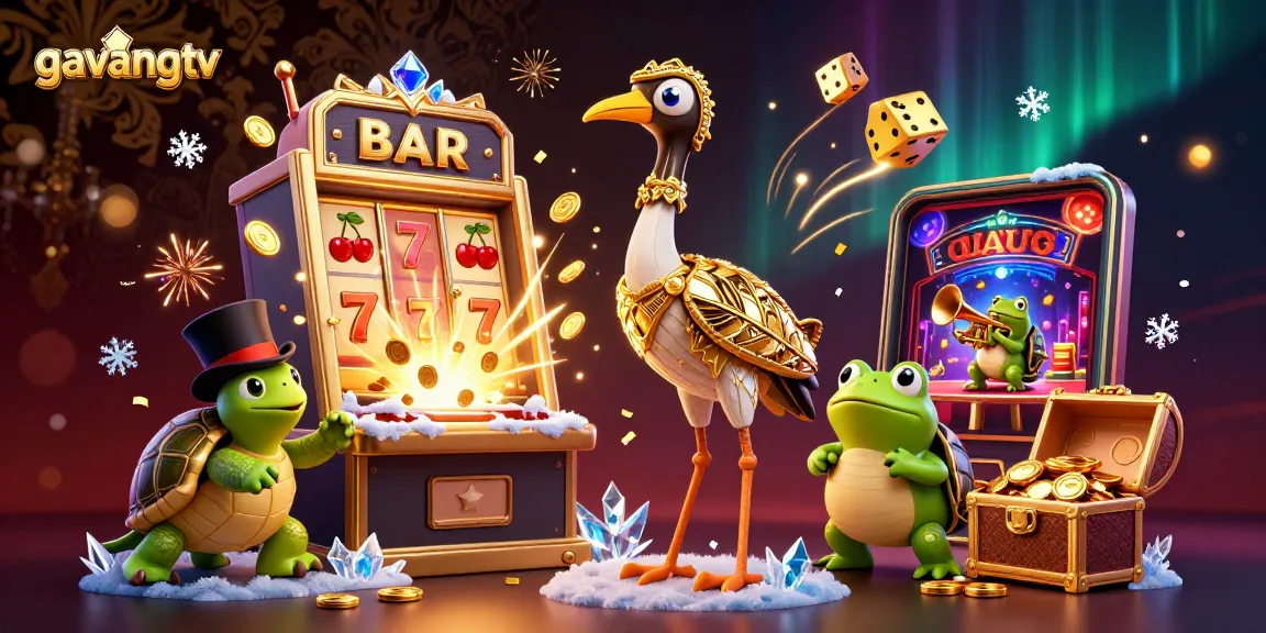 Experience thrilling jackpots with gavangtv's dynamic 3D casino illustration of vibrant characters and exciting game elements.