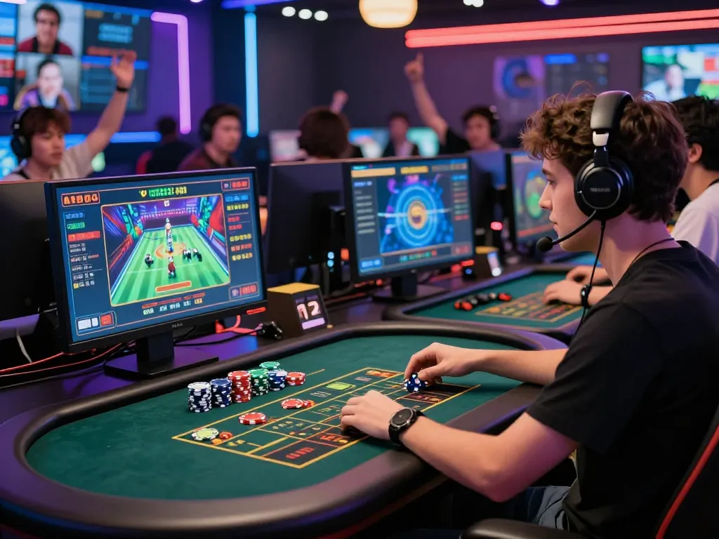Exciting online gaming atmosphere at nk88 casino with players enjoying live games.