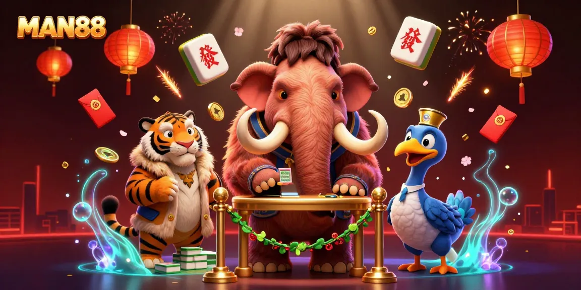Experience the luxury of MAN88 with VIP features highlighted in a vibrant 3D casino scene.