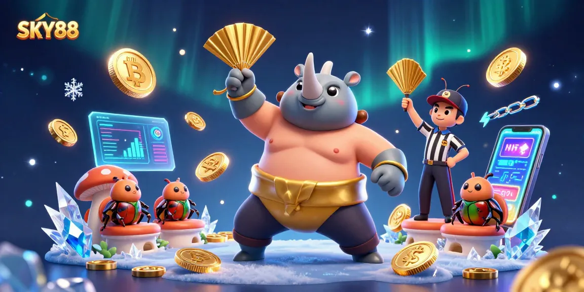 Experience thrilling gameplay at SKY88 with a unique illustration of vibrant casino elements.