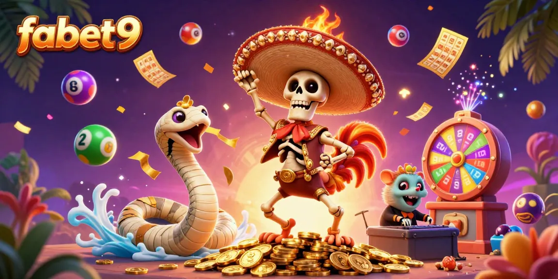 Engage in exciting gaming at fabet9 with vibrant and animated casino-themed 3D illustration.