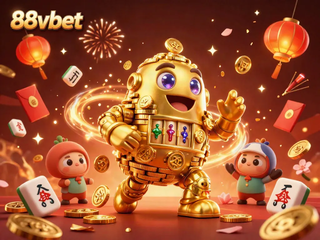 Engage with the vibrant world of 88vbet, where a golden golem embodies the excitement of casino gaming.
