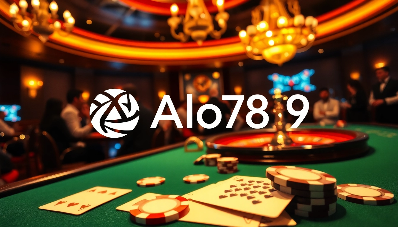 Alo789 players engaged in an exciting poker game at a luxurious casino table.