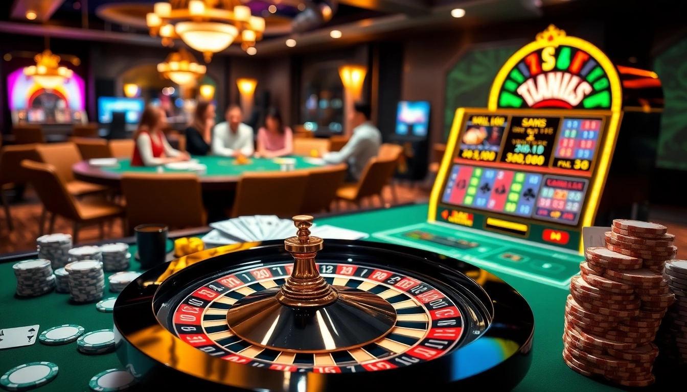 Experience the thrill of gambling with 78wins.io, showcasing a vibrant roulette wheel and poker chips.