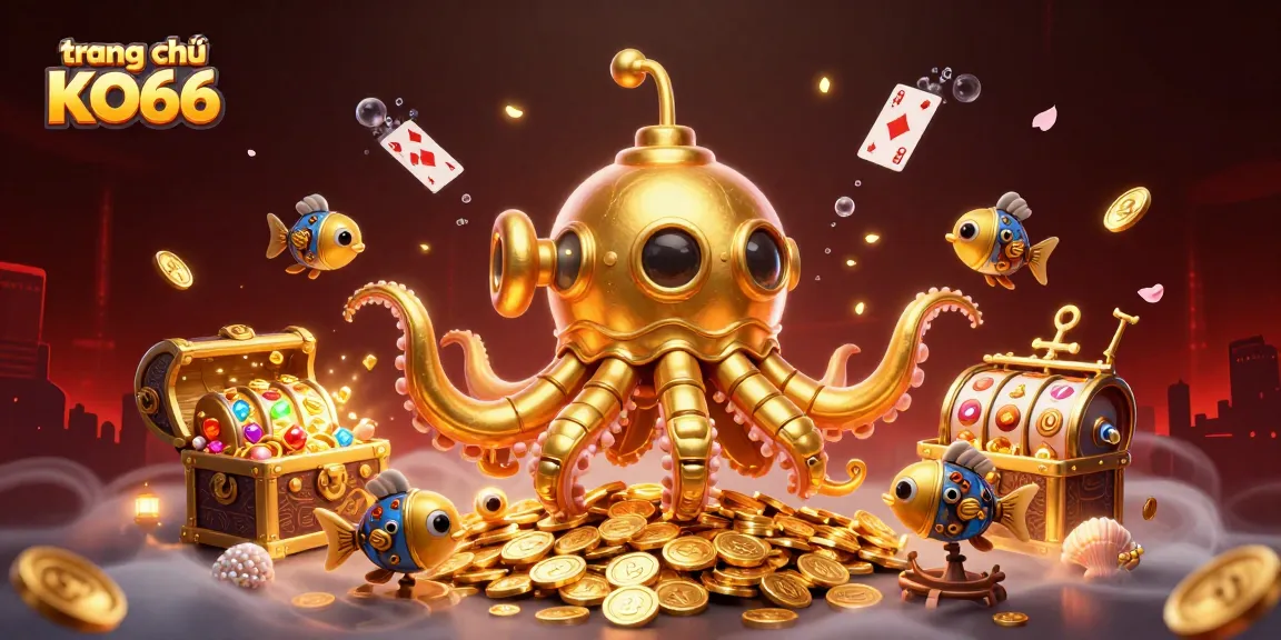 Engage with the vibrant gameplay at trang chủ KO66, featuring dynamic scenes of gold coins and lively casino elements.