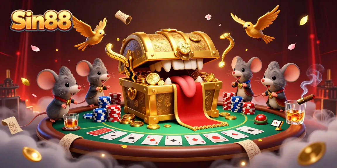 Spin and win at Sin88 with vibrant scenes of adventure and excitement in an online casino setting.